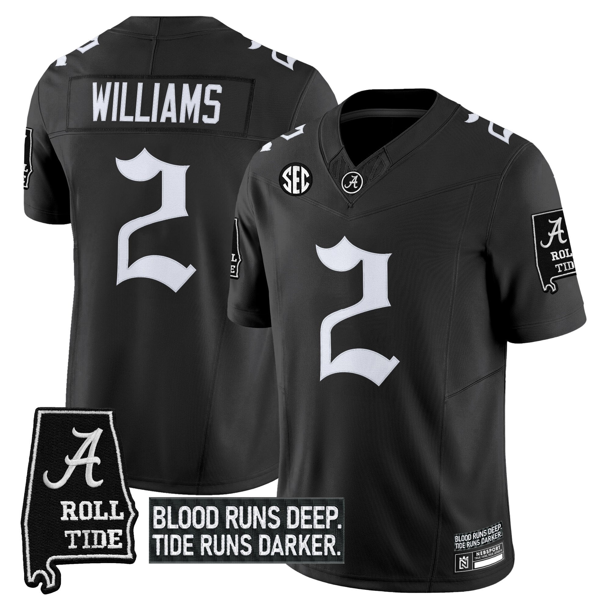 Men’s Alabama Crimson Tide ‘Gothic Bama Blood Edition’ Vapor Limited Jersey – All Stitched