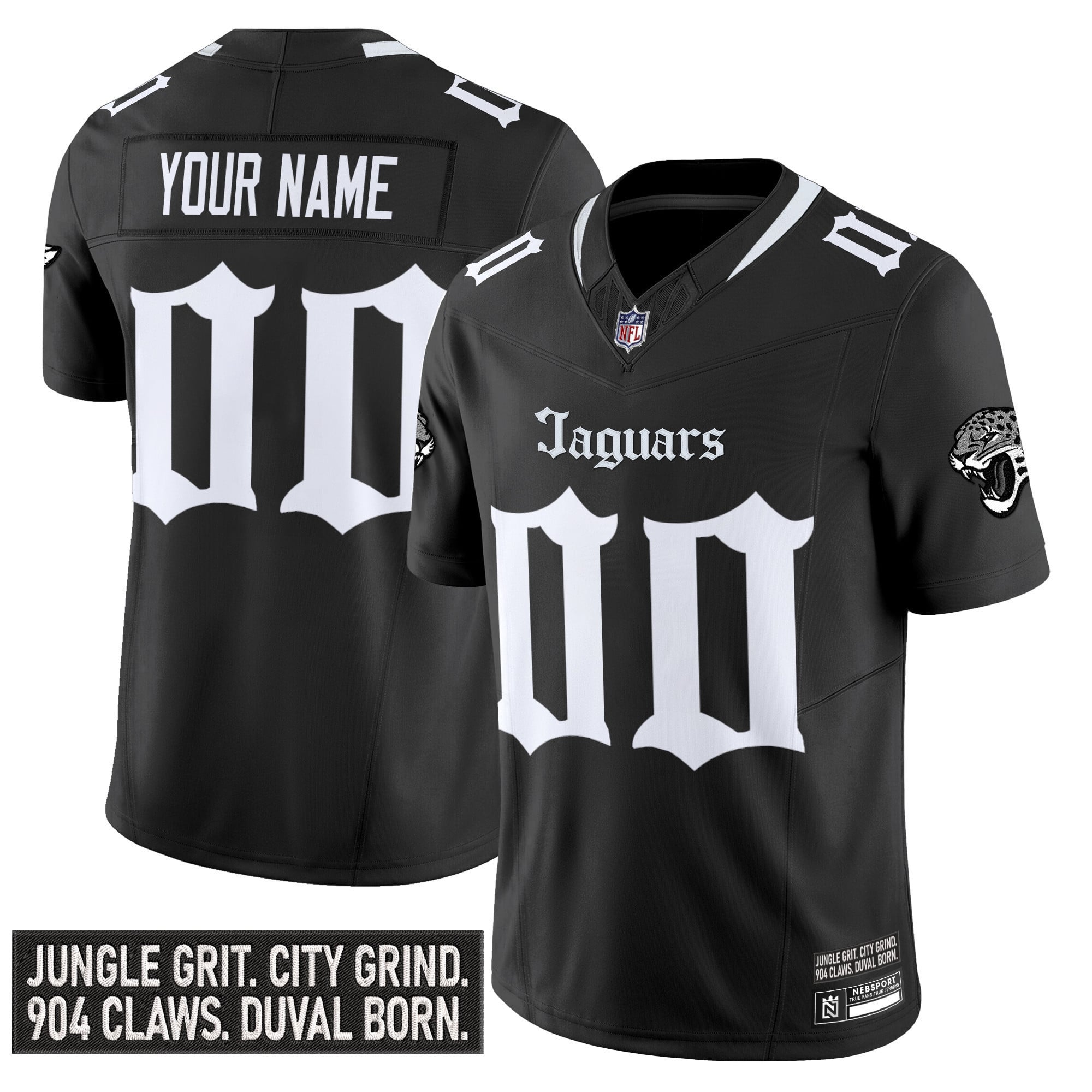 Jacksonville Jaguars ‘Gothic Duvall Shadows Edition’ Vapor Custom Jersey – All Stitched