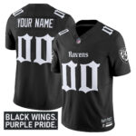 Baltimore Ravens ‘Gothic Nevermore Edition’ Vapor Limited Custom Jersey – All Stitched