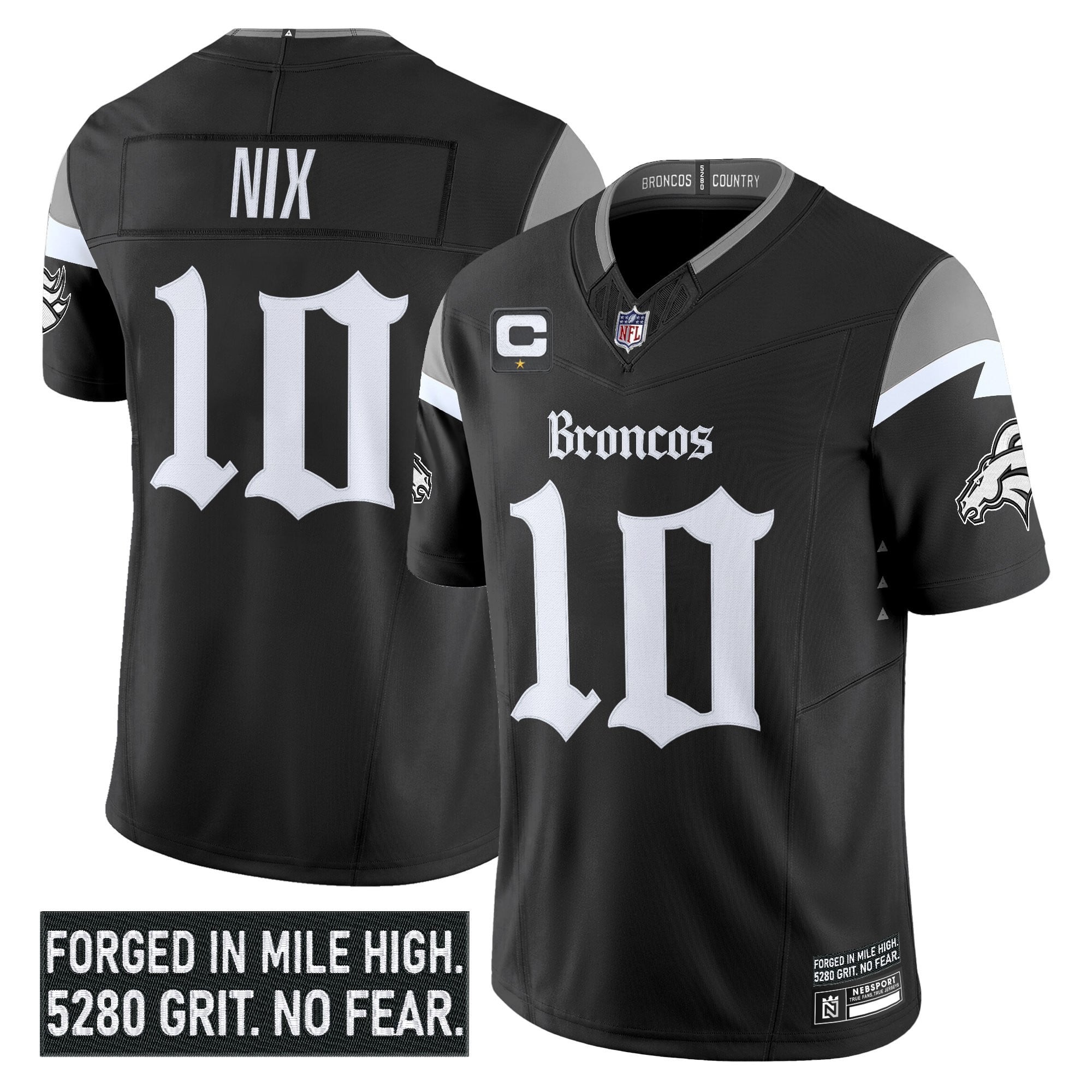 Men’s Denver Broncos ‘Gothic Mile High Shadows Edition’ Vapor Limited Jersey – All Stitched