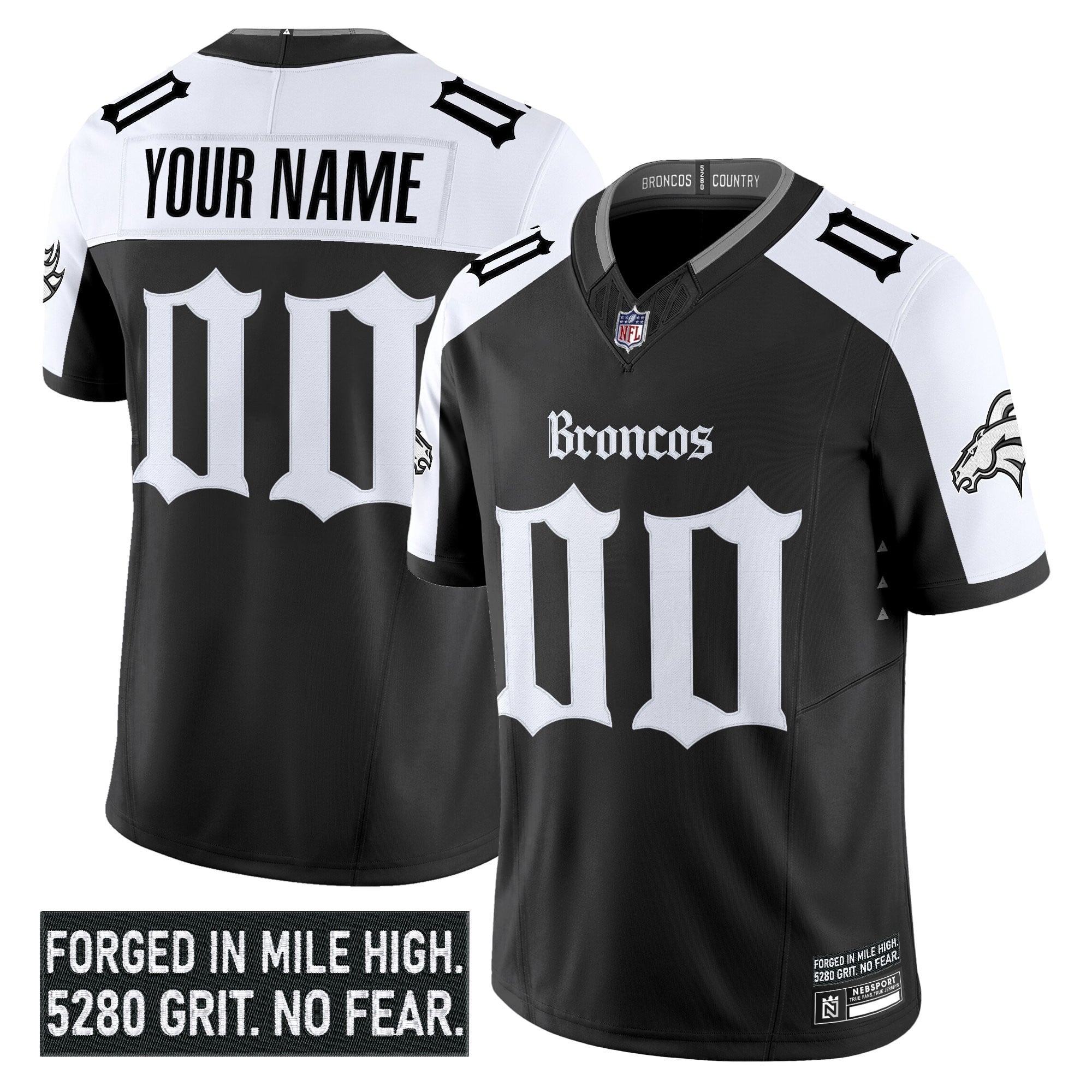 Denver Broncos ‘Gothic Mile High Shadows Edition’ Vapor Limited Custom Jersey – All Stitched
