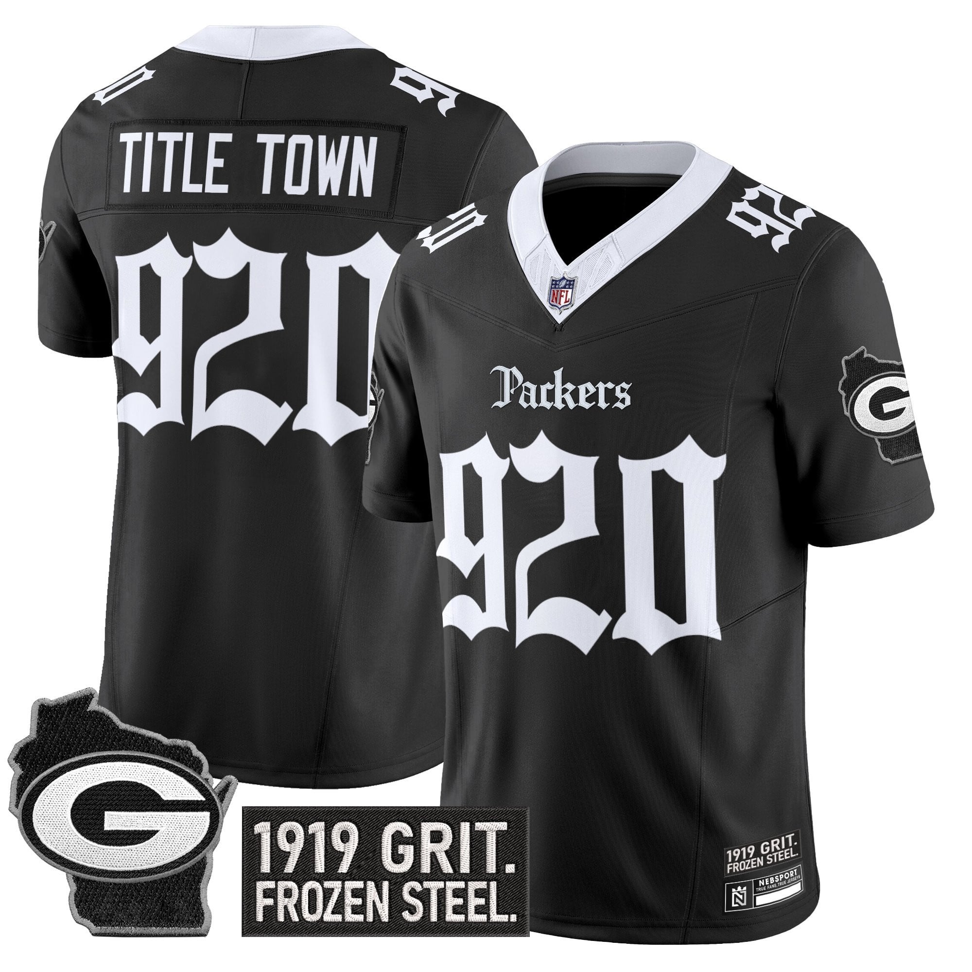 Men’s Green Bay Packers ‘Gothic Frozen Tundra Edition’ Vapor Limited Jersey – All Stitched