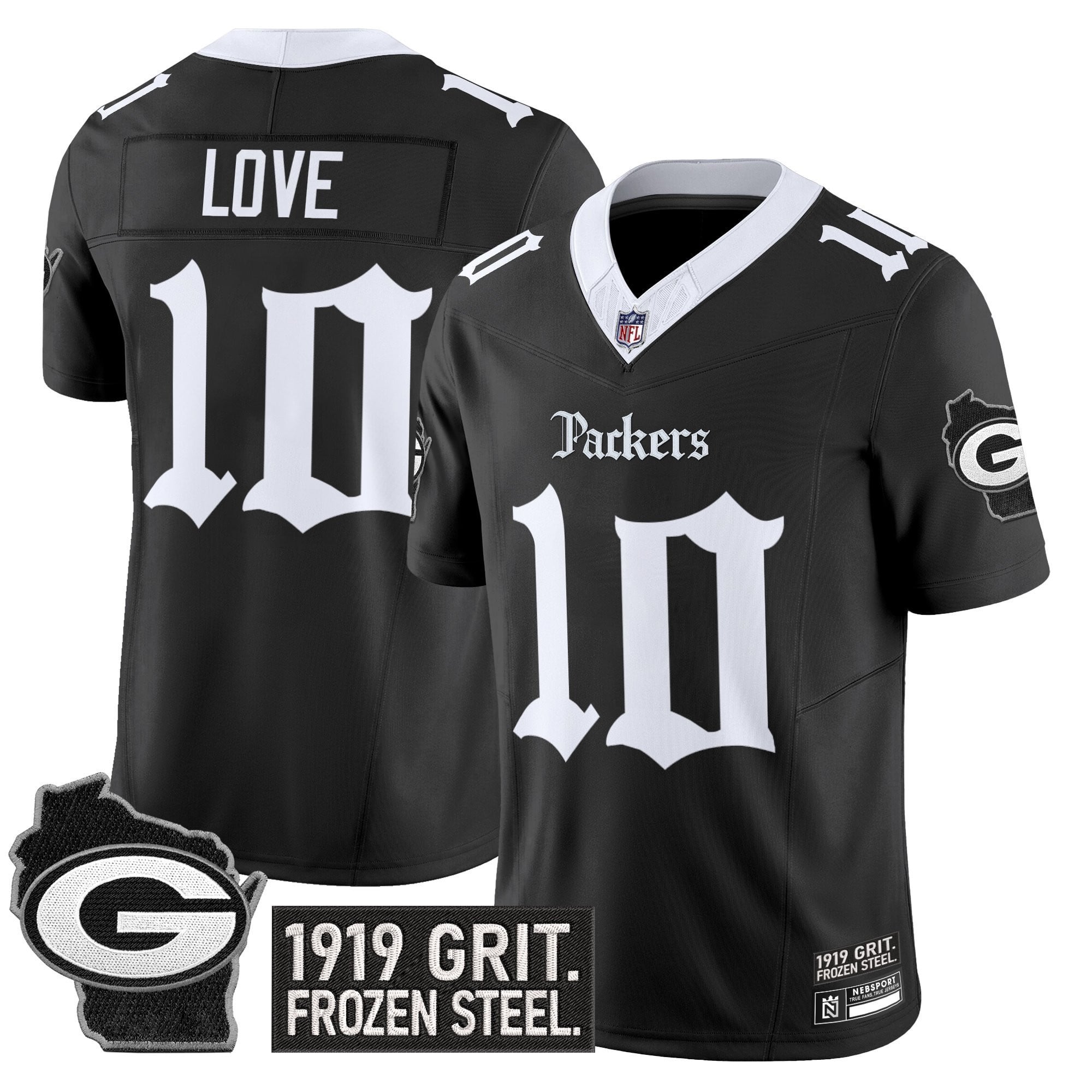 Men’s Green Bay Packers ‘Gothic Frozen Tundra Edition’ Vapor Limited Jersey – All Stitched