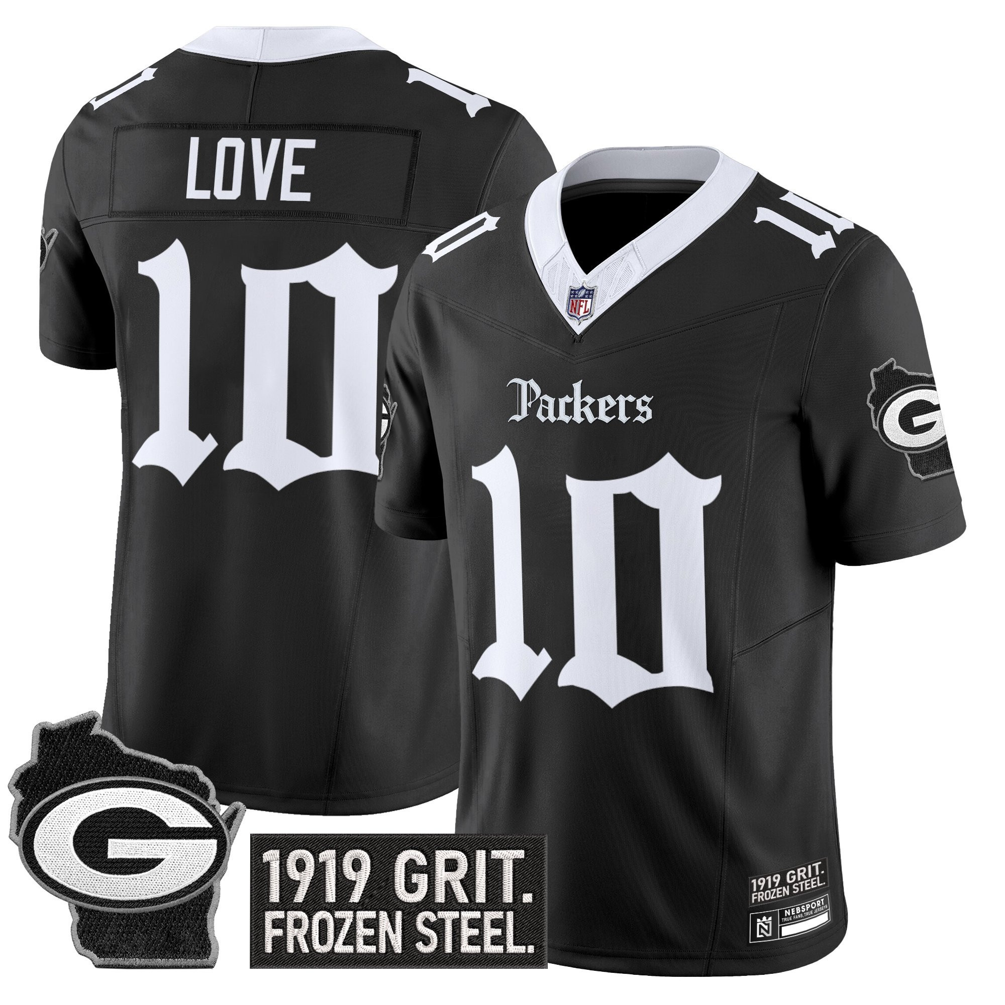 Men’s Green Bay Packers ‘Gothic Frozen Tundra Edition’ Vapor Limited Jersey – All Stitched