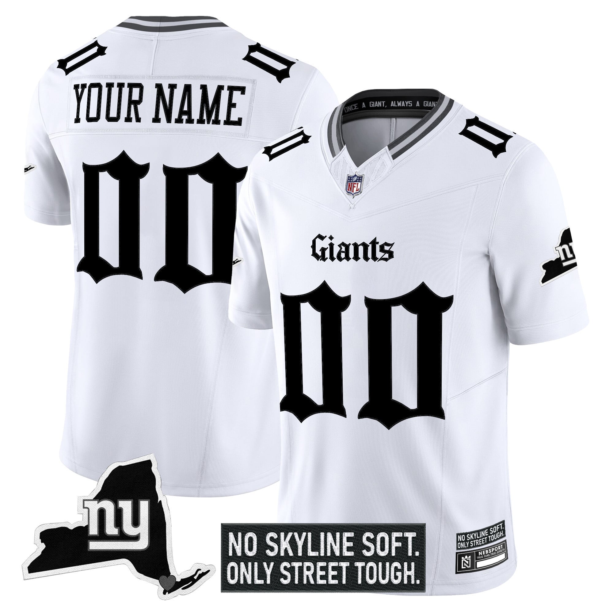 New York Giants ‘Gothic Gotham Edition’ Vapor Limited Custom Jersey – All Stitched