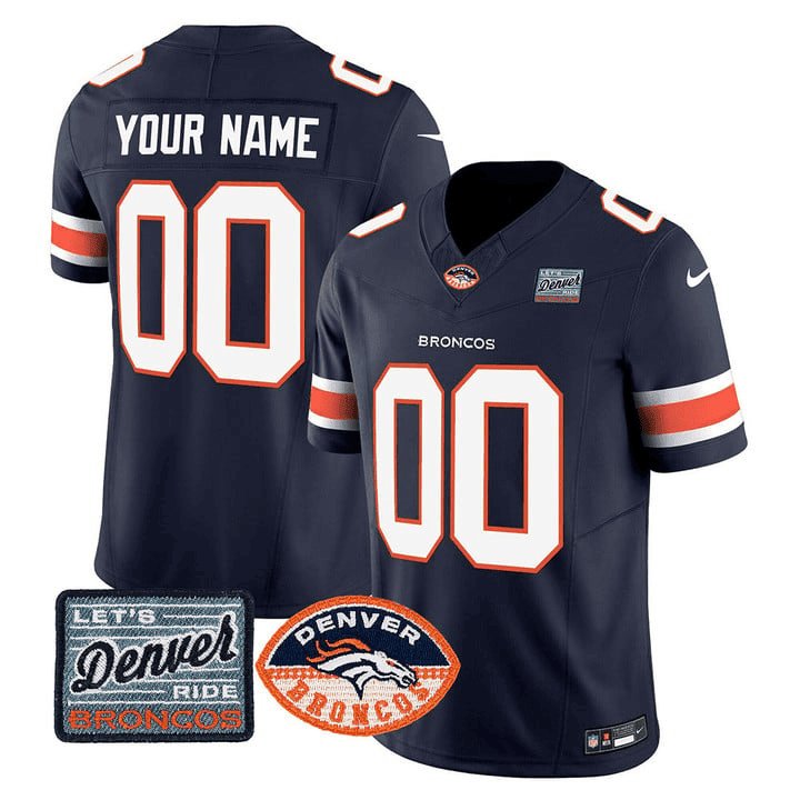 Denver Broncos Logo Patch Vapor Limited Custom Jersey – All Stitched