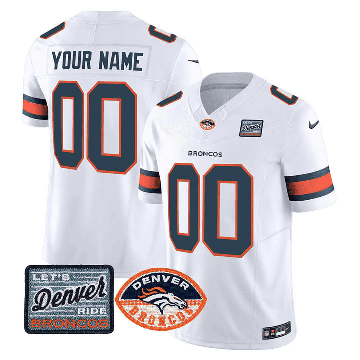 Denver Broncos Logo Patch Vapor Limited Custom Jersey – All Stitched