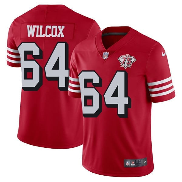 San Francisco 49Ers 75Th Anniversary Throwback Scarlet Jersey – All Stitched