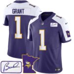 Men’s Vikings Bud Grant Patch Classic Limited Jersey V2 – All Stitched