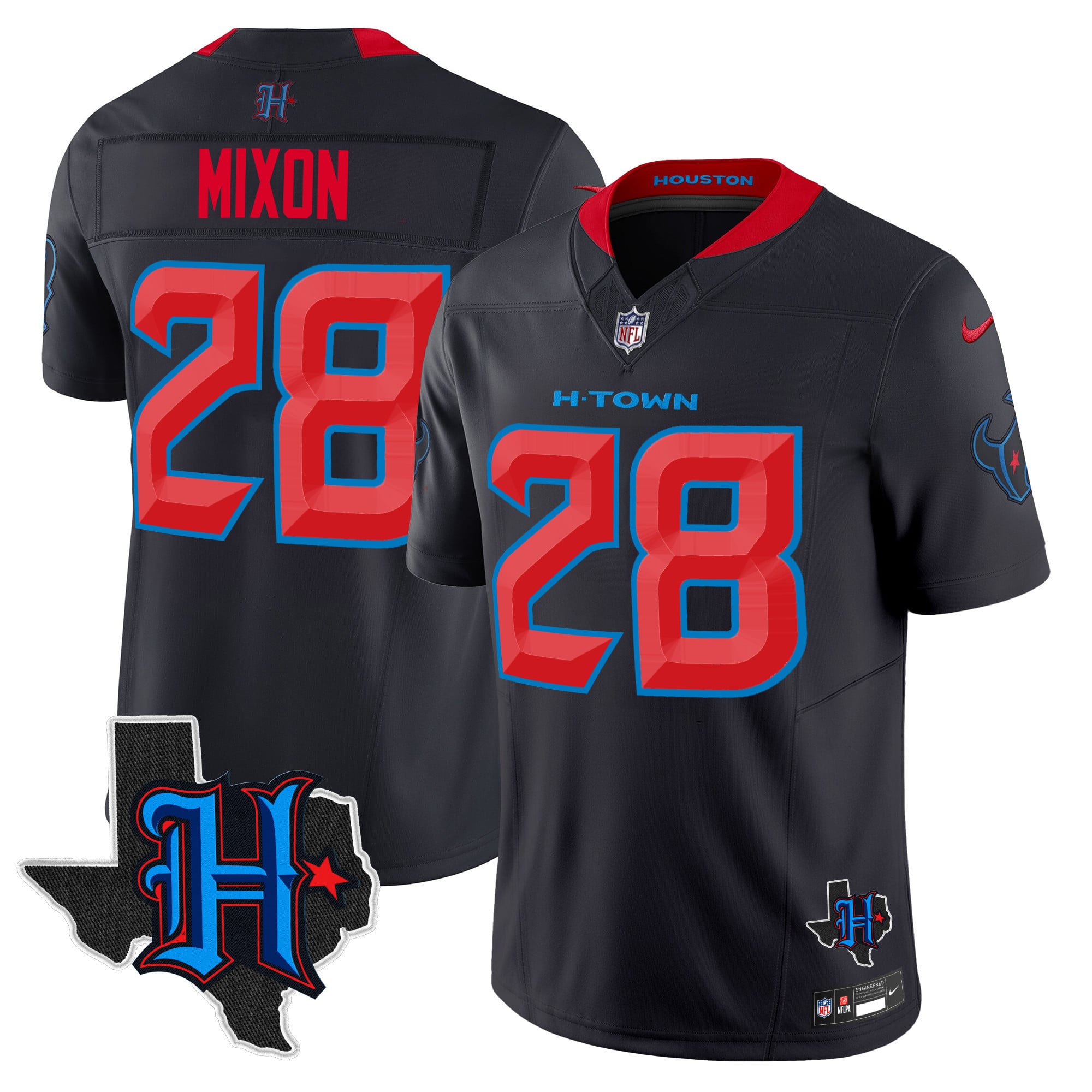 Men’s Houston Texans 2024 Texas Patch Vapor Limited Jersey – All Stitched