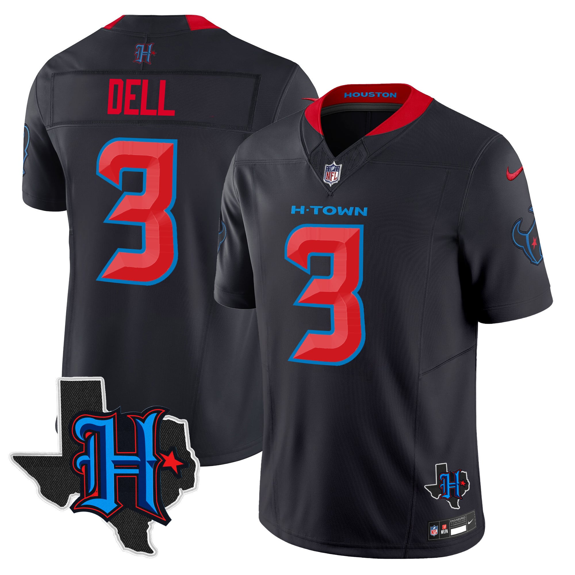 Men’s Houston Texans 2024 Texas Patch Vapor Limited Jersey – All Stitched