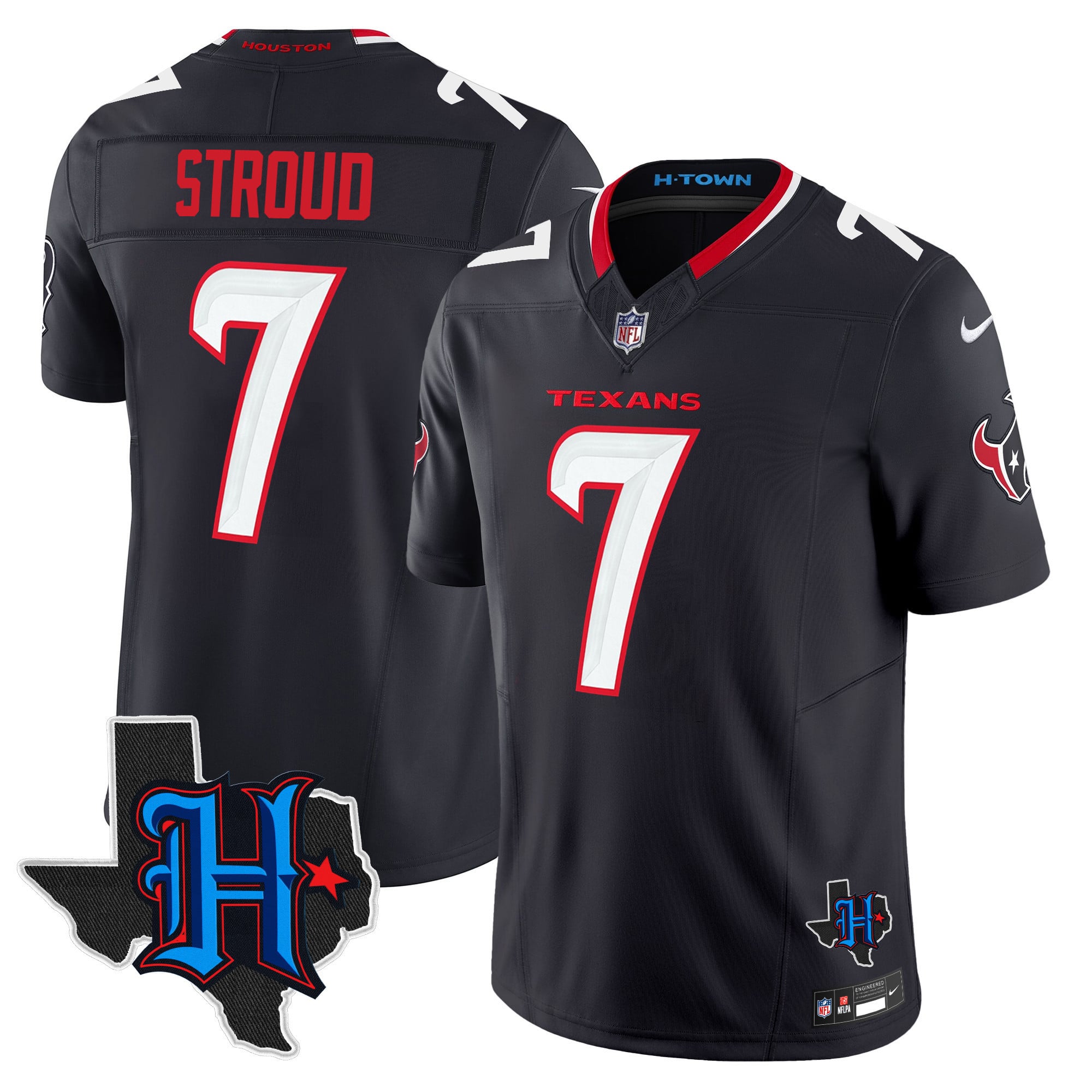 Men’s Houston Texans 2024 Texas Patch Vapor Limited Jersey – All Stitched