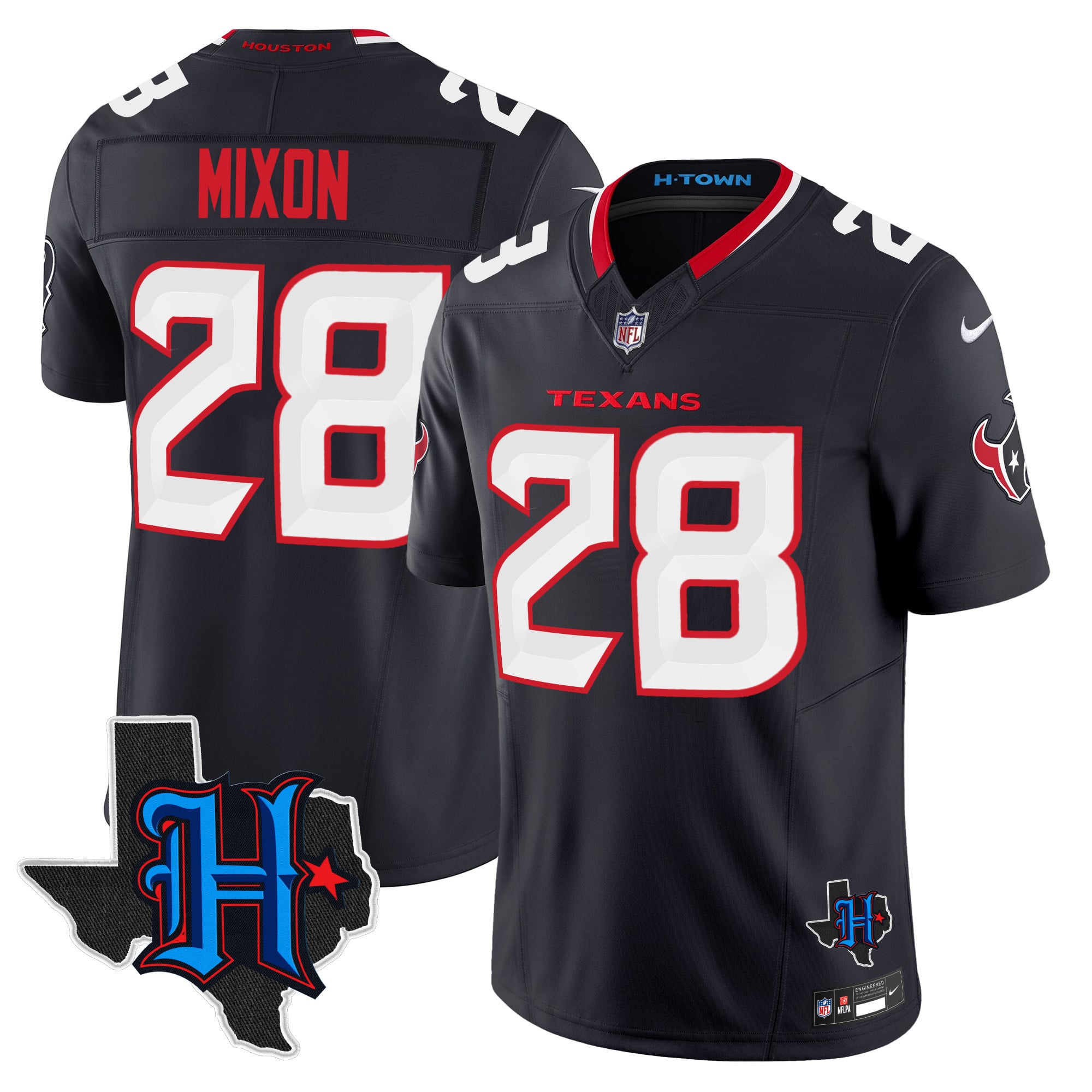 Men’s Houston Texans 2024 Texas Patch Vapor Limited Jersey – All Stitched