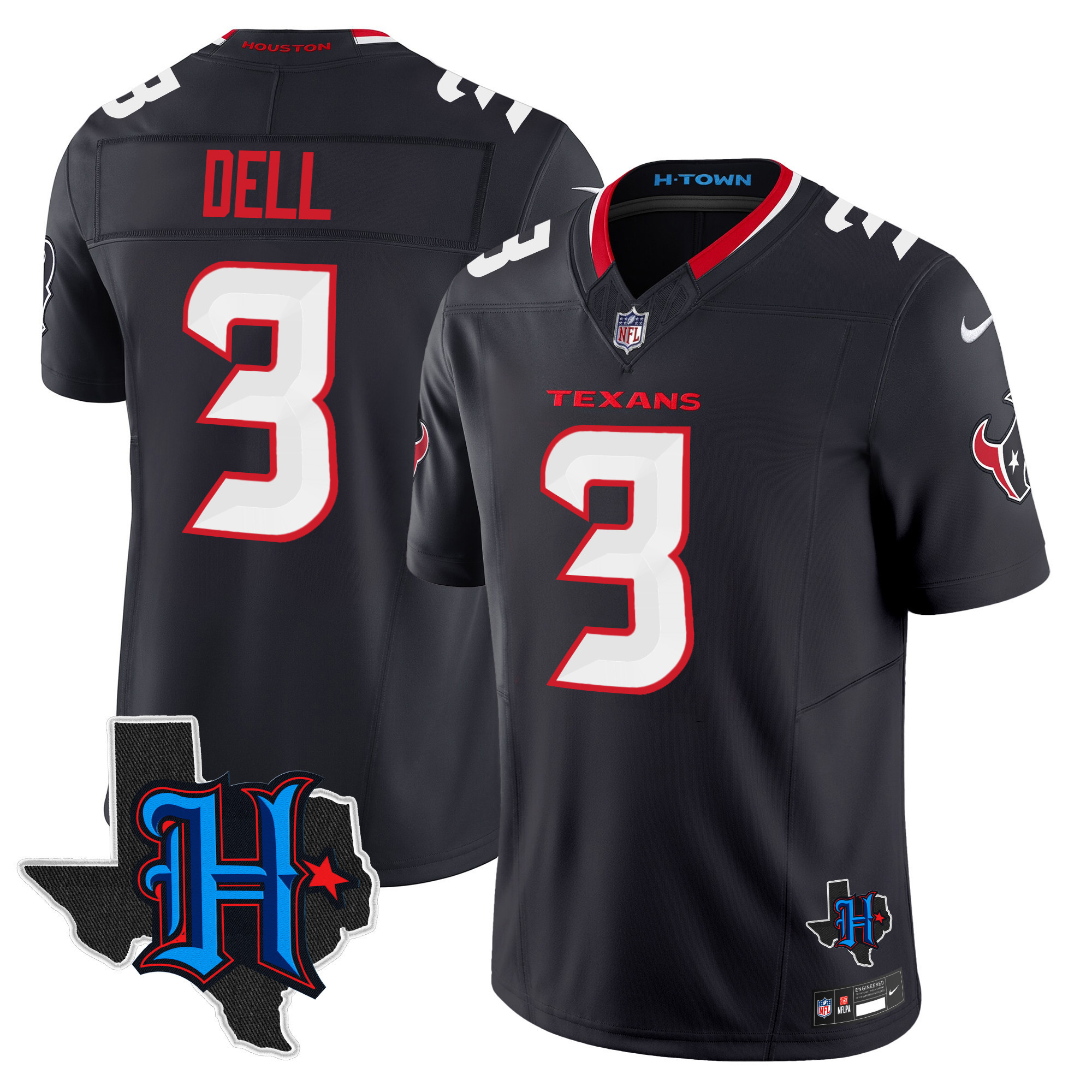 Men’s Houston Texans 2024 Texas Patch Vapor Limited Jersey – All Stitched