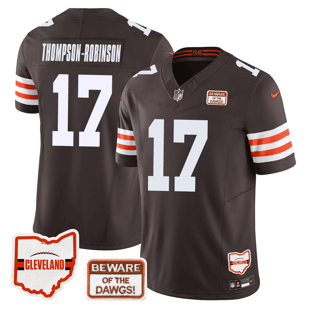 Men’s Cleveland Browns Limited Jersey – 75th Anniversary + Ohio States Location Patch