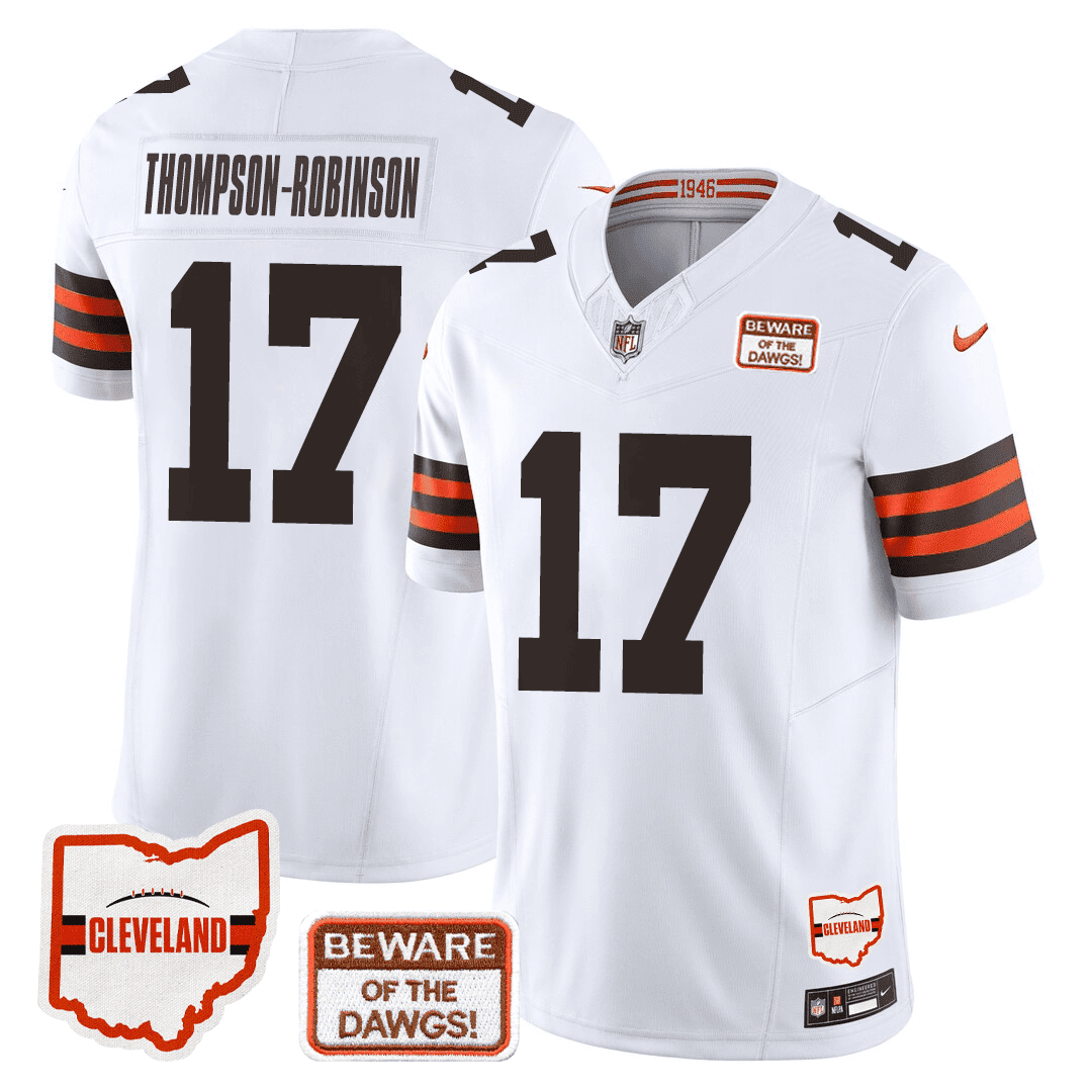 Men’s Cleveland Browns Limited Jersey – 75th Anniversary + Ohio States Location Patch
