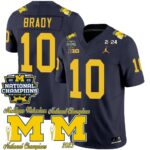 Men’s Michigan Wolverines CFP 2023 National Champions Patch Vapor Jersey – All Stitched