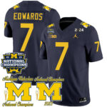 Men’s Michigan Wolverines CFP 2023 National Champions Patch Vapor Jersey – All Stitched