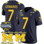 Men’s Michigan Wolverines CFP 2023 National Champions Patch Vapor Jersey – All Stitched