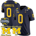 Men’s Michigan Wolverines CFP 2023 National Champions Patch Vapor Jersey – All Stitched