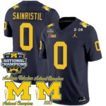 Men’s Michigan Wolverines CFP 2023 National Champions Patch Vapor Jersey – All Stitched