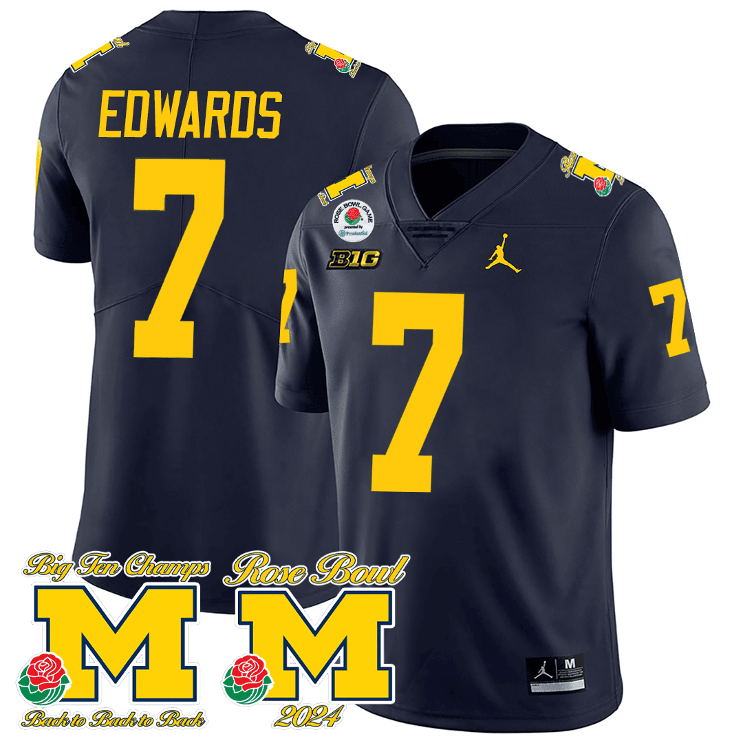 Men’s Michigan Wolverines Rose Bowl Game Jersey – All Stitched