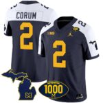 Men’s Michigan Wolverines 1000 Wins Patch Vapor Jersey V3 – All Stitched