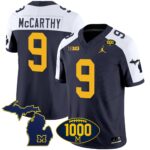 Men’s Michigan Wolverines 1000 Wins Patch Vapor Jersey V3 – All Stitched