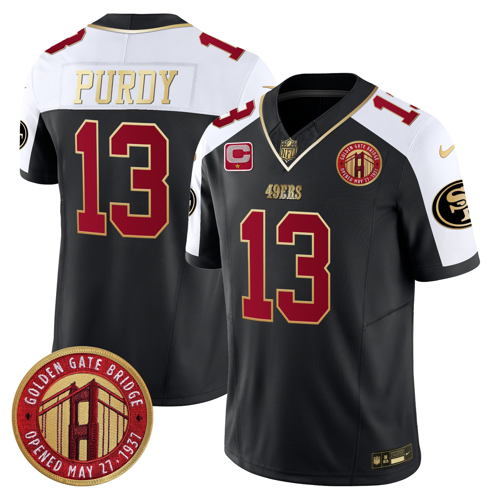 Men’s 49ers Golden Gate Bridge Patch Vapor Limited Jersey – All Stitched