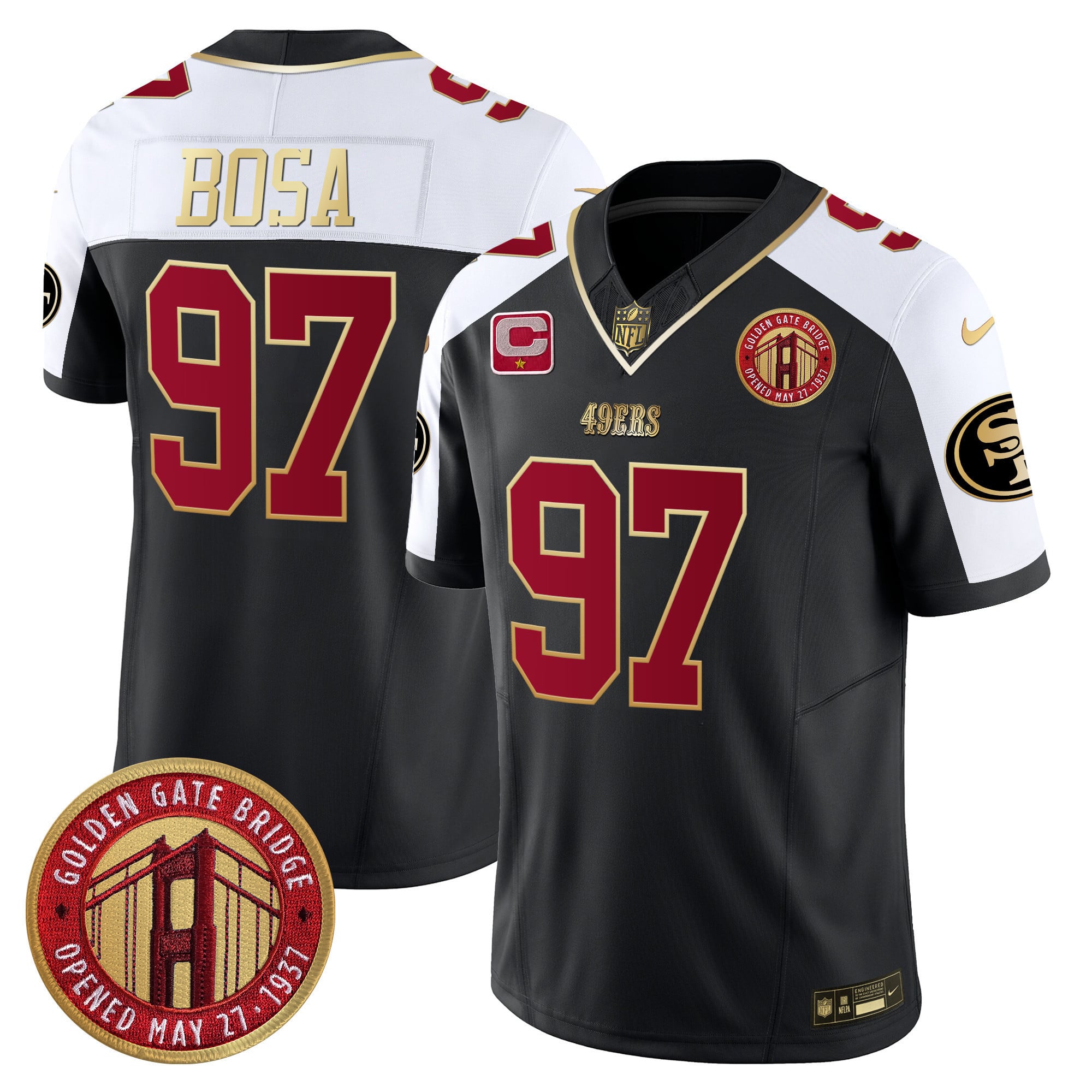 Men’s 49ers Golden Gate Bridge Patch Vapor Limited Jersey – All Stitched