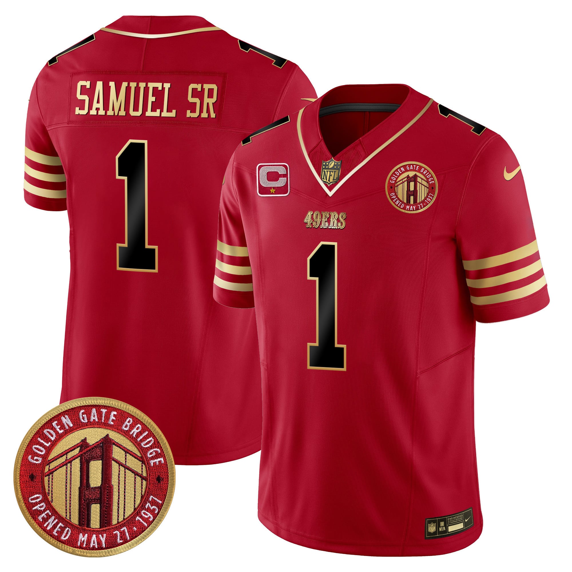 Men’s 49ers Golden Gate Bridge Patch Vapor Limited Jersey – All Stitched