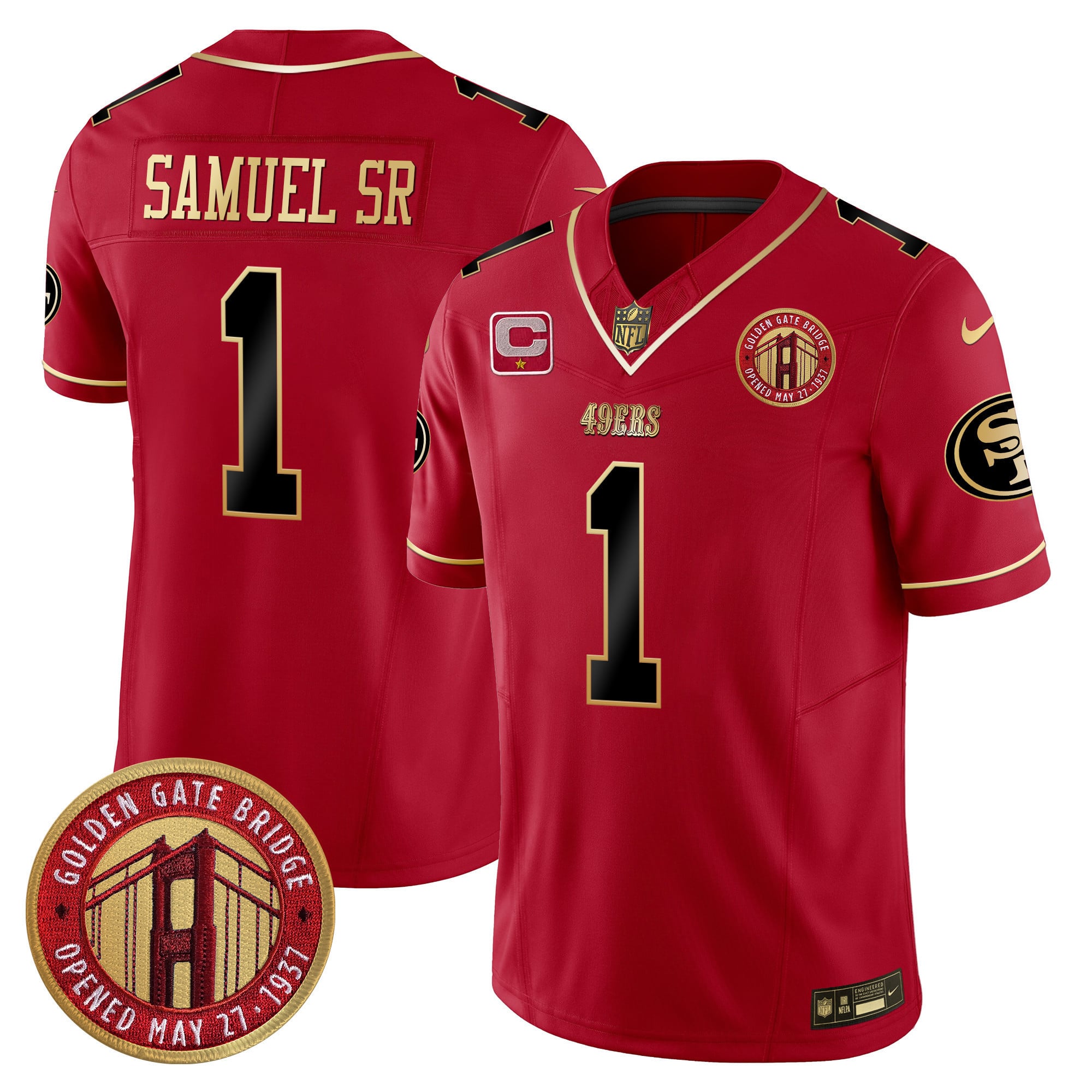 Men’s 49ers Golden Gate Bridge Patch Vapor Limited Jersey – All Stitched