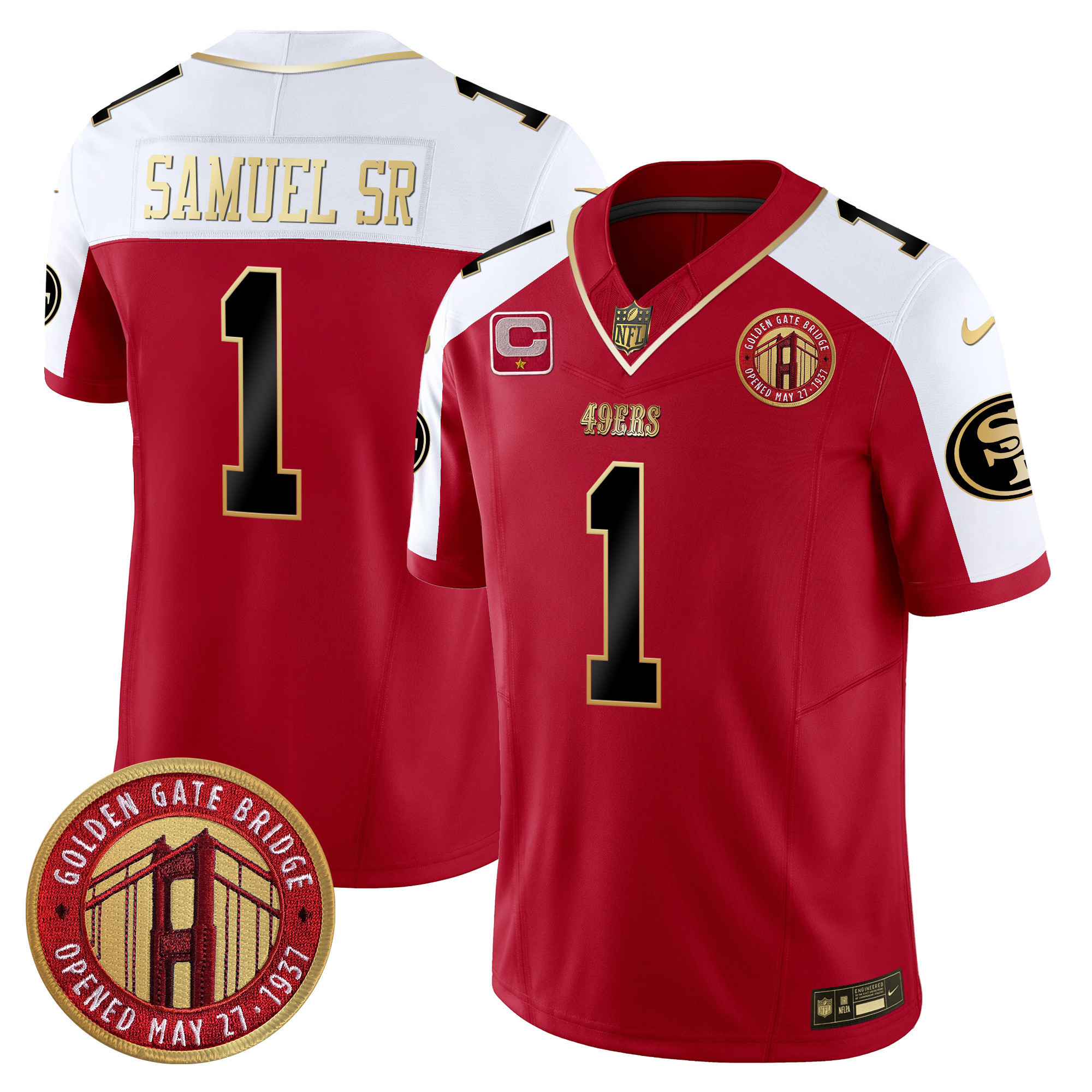 Men’s 49ers Golden Gate Bridge Patch Vapor Limited Jersey – All Stitched