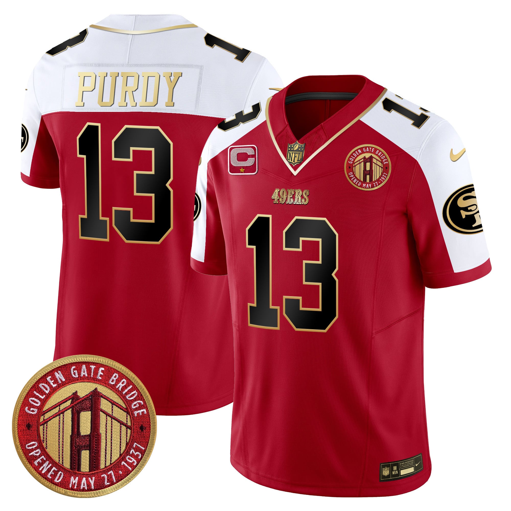 Men’s 49ers Golden Gate Bridge Patch Vapor Limited Jersey – All Stitched
