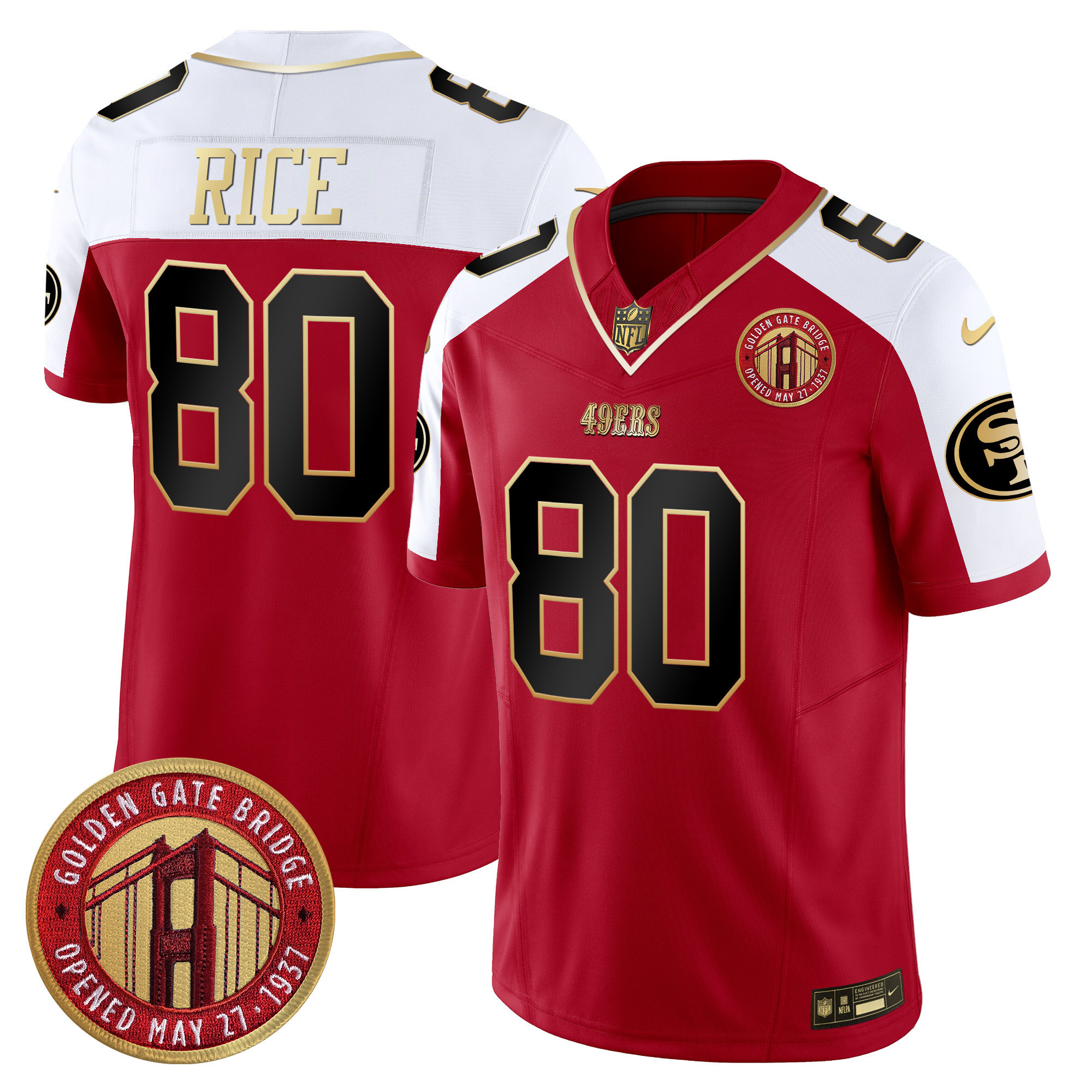 Men’s 49ers Golden Gate Bridge Patch Vapor Limited Jersey – All Stitched