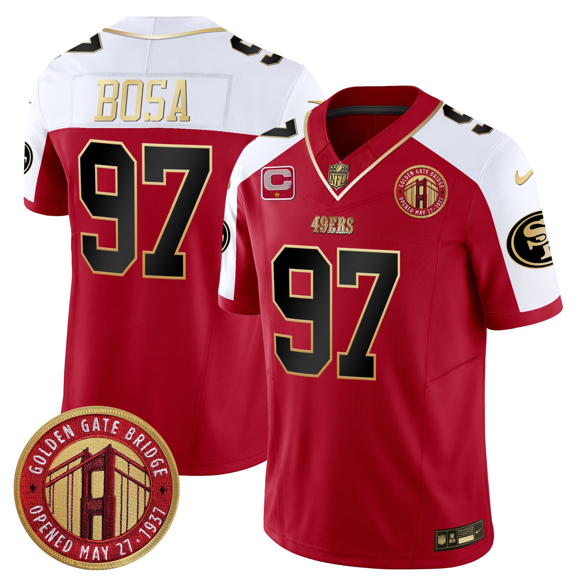 Men’s 49ers Golden Gate Bridge Patch Vapor Limited Jersey – All Stitched