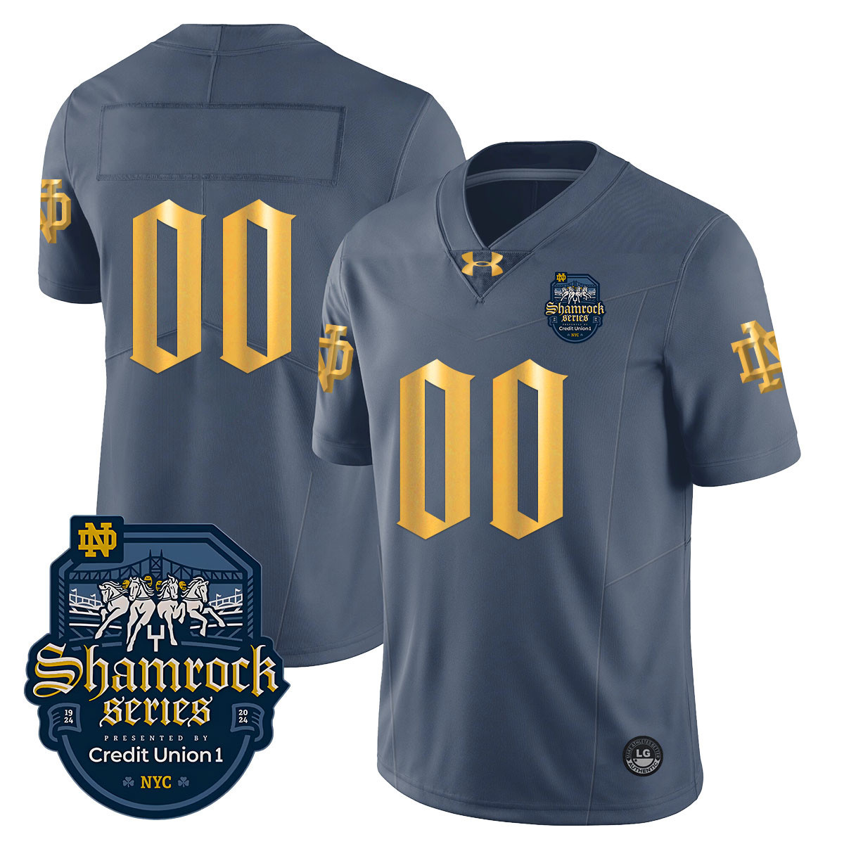 Custom Name/Gender Notre Dame Fighting Irish 2024 Shamrock Series Uniform – All Stitched