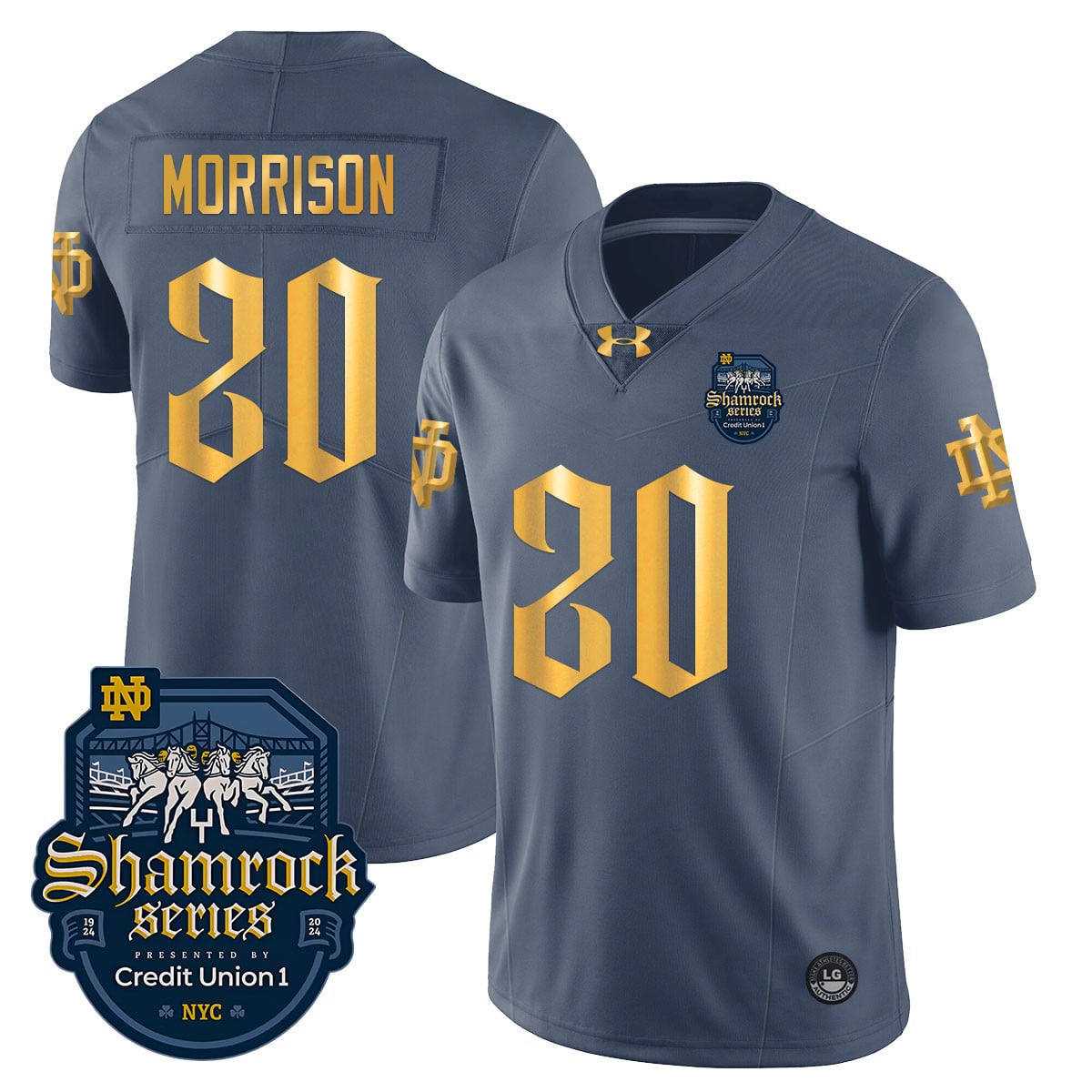 Men’s Notre Dame Fighting Irish 2024 Shamrock Series Uniform – All Stitched