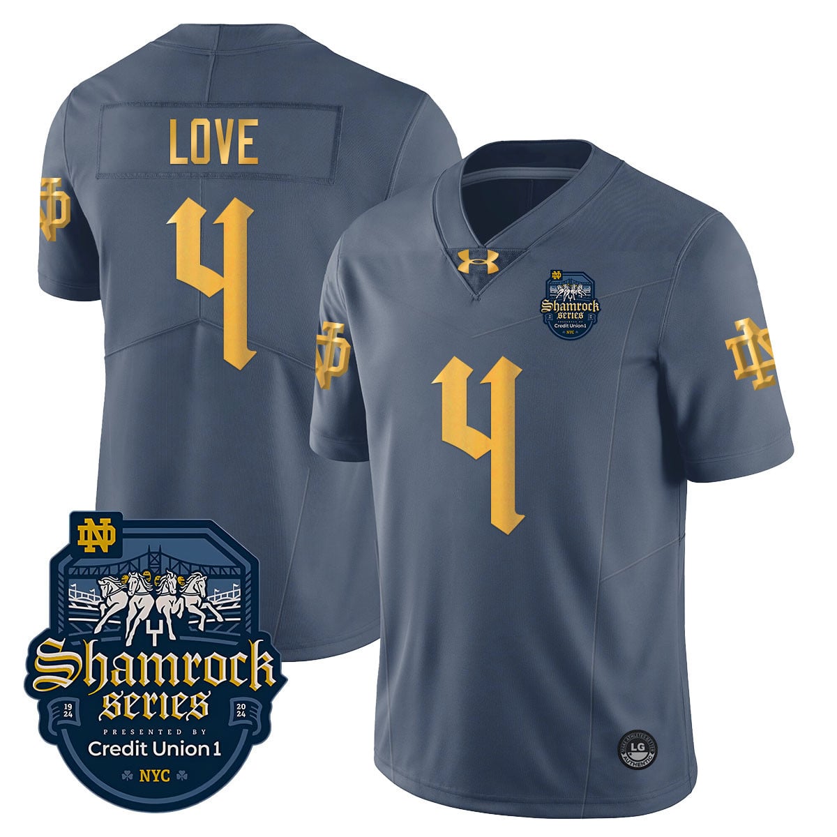 Men’s Notre Dame Fighting Irish 2024 Shamrock Series Uniform – All Stitched