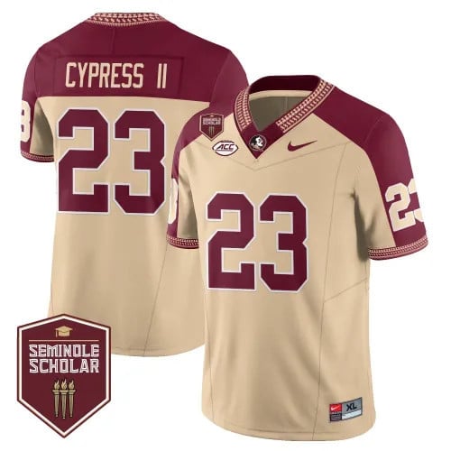 Men’s Florida State Seminoles Football Vapor Gold Jersey – Seminole Scholar – All Stitched