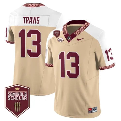 Men’s Florida State Seminoles Football Vapor Gold Jersey – Seminole Scholar – All Stitched