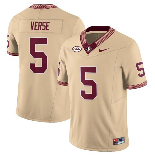 Men’s Florida State Seminoles Football Vapor Gold Jersey – All Stitched