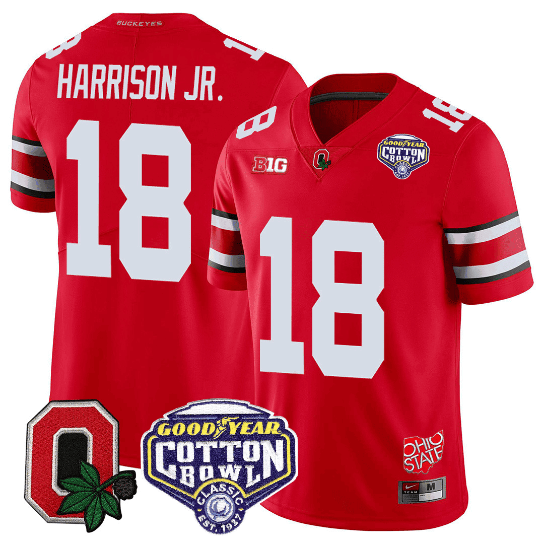 Men’s Ohio State Buckeyes Good Year Cotton Bowl Patch Jersey – All Stitched