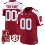 Alabama Crimson Tide Vapor Limited Custom Jersey V3 – Alabama Map – All Stitched