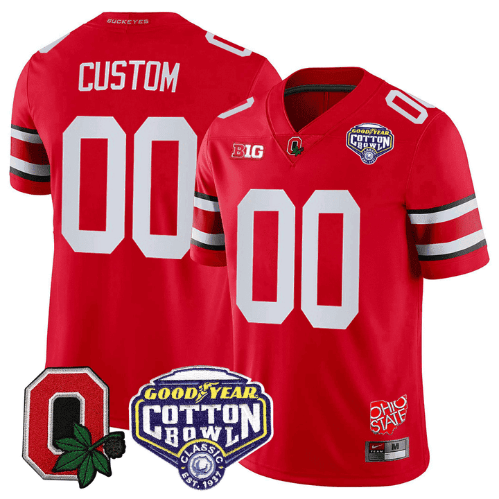 Ohio State Buckeyes Good Year Cotton Bowl Patch Custom Jersey – All Stitched