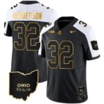 Men’s Ohio State Buckeyes 2023 Vapor Limited Gold Jersey – Ohio Patch – All Stitched