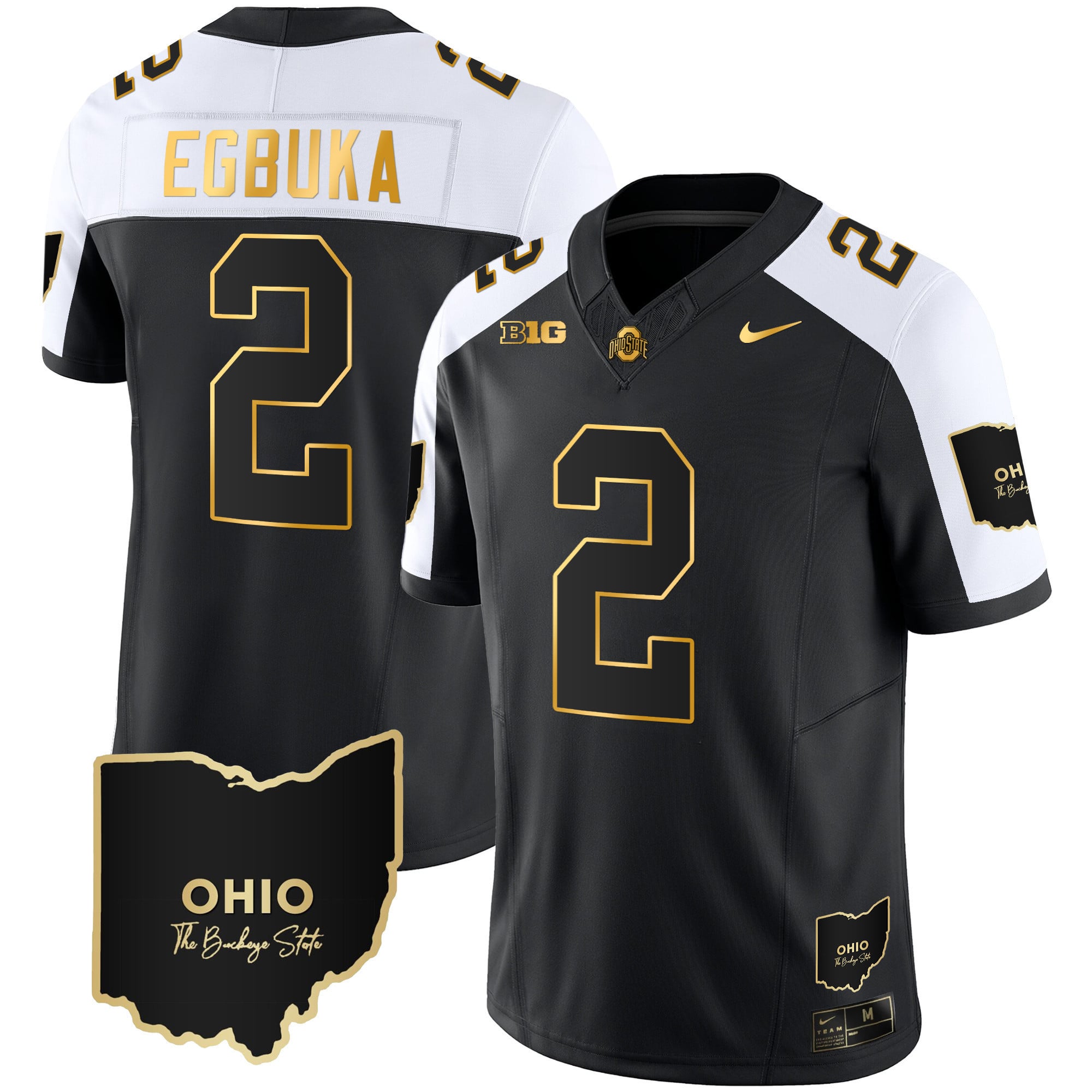 Men’s Ohio State Buckeyes 2023 Vapor Limited Gold Jersey – Ohio Patch – All Stitched