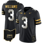 Men’s Ohio State Buckeyes 2023 Vapor Limited Gold Jersey – Ohio Patch – All Stitched