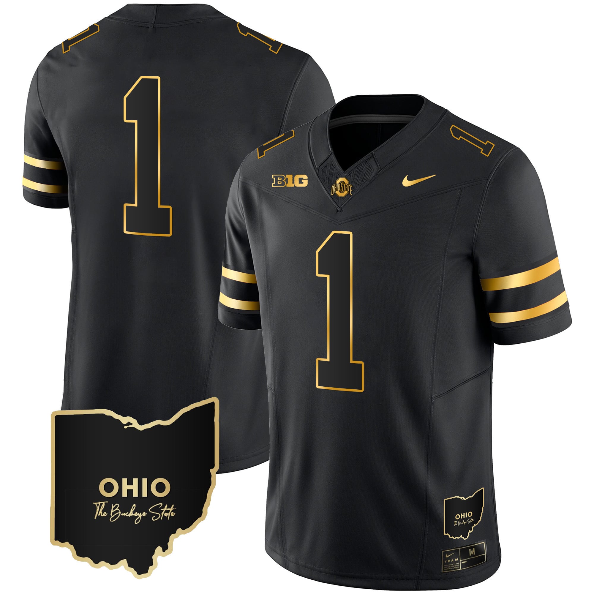 Men’s Ohio State Buckeyes 2023 Vapor Limited Gold Jersey – Ohio Patch – All Stitched