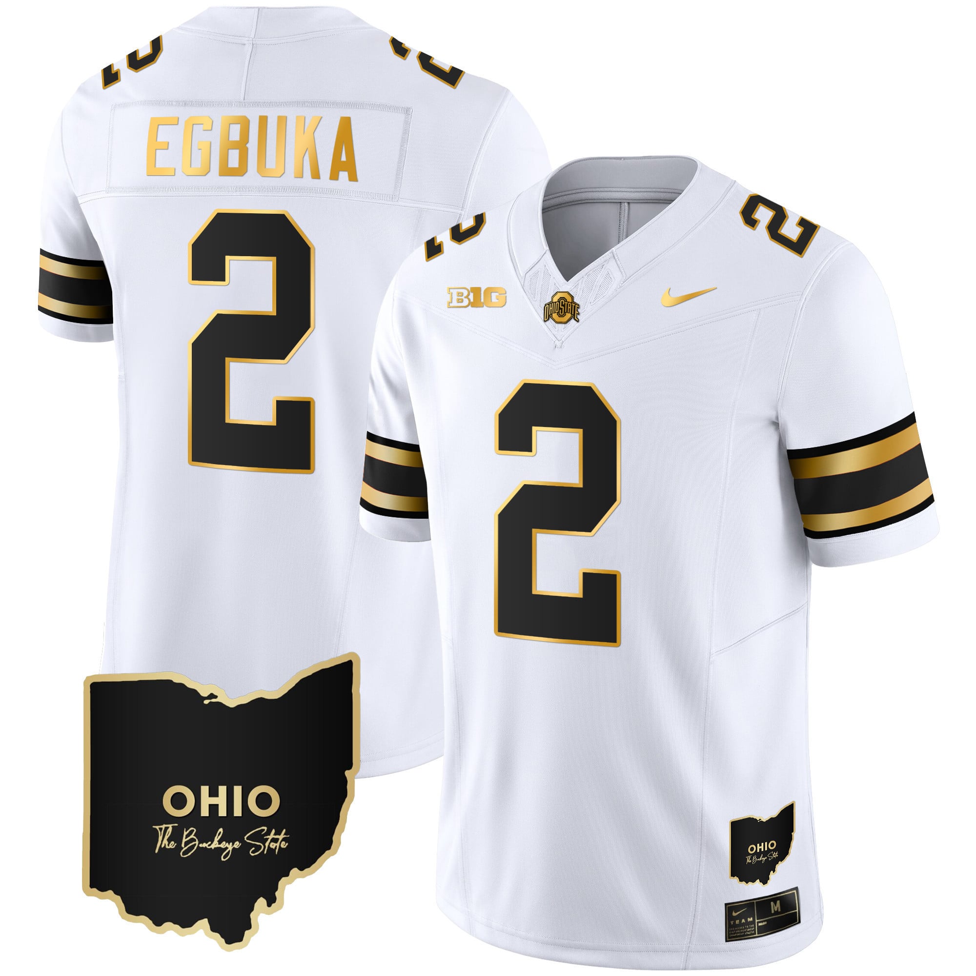 Men’s Ohio State Buckeyes 2023 Vapor Limited Gold Jersey – Ohio Patch – All Stitched
